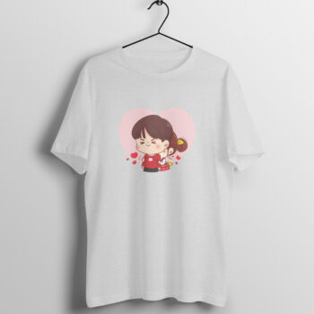 Anime Love Half Sleeve Round Neck T-shirt