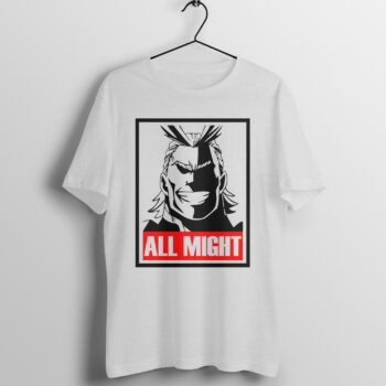 Anime All Might Printed Half Sleeve Round Neck T-Shirt