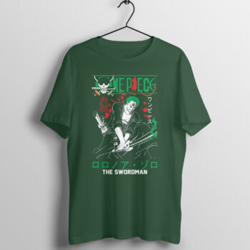 Anime One Piece King Of Hell Zoro Printed Half Sleeve Round Neck T-Shirt