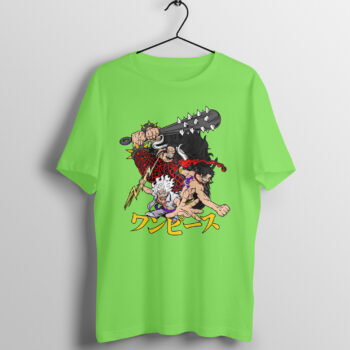Anime One Piece Ace Luffy Kaido  Printed Half Sleeve Round Neck T-Shirt