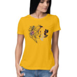 Women's Flower Girl 2 Printed Half Sleeve Round Neck T-Shirt