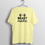 Men's Fitness Beast Mode Printed Half Sleeve Round Neck T-Shirt