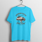 Men's American Hot Rod Cars Printed Half Sleeve Round Neck T-Shirt