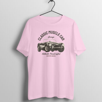 Men's Classic Authentic Muscle Cars Printed Half Sleeve Round Neck T-Shirt