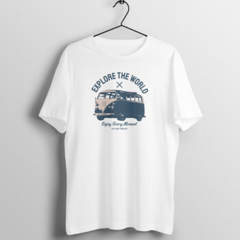 Men's Explore The World Cars Printed Half Sleeve Round Neck T-Shirt