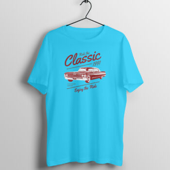 Men's Classic 1991 Cars Printed Half Sleeve Round Neck T-Shirt