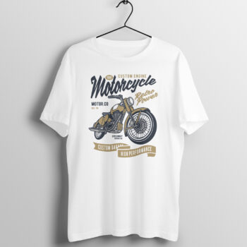 Men's Motorcycle Bikes Printed Half Sleeve Round Neck T-Shirt