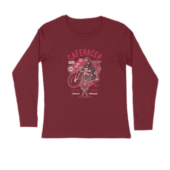 Men's Cafe Racer 3 Printed Full Sleeve Round Neck T-Shirt