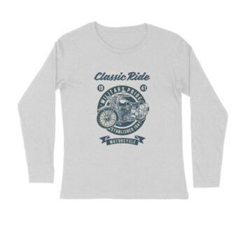 Men's 1941 Military Pride Bikes Printed Full Sleeve Round Neck T-Shirt