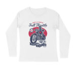 Men's Full Throttle Bikes Printed Full Sleeve Round Neck T-Shirt