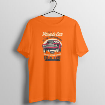Men's Muscle Ride Like The Wind Cars Printed Half Sleeve Round Neck T-Shirt
