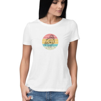 Women's Anime Girl Printed Half Sleeve Round Neck T-Shirt