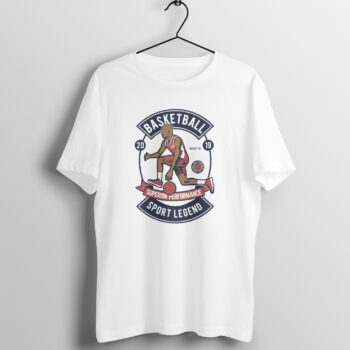 Men's Sports Basket Ball 4 Printed Half Sleeve Round Neck T-Shirt