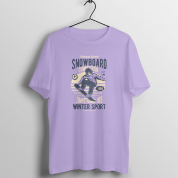Men's Sports Winter Snow Board Printed Half Sleeve Round Neck T-Shirt