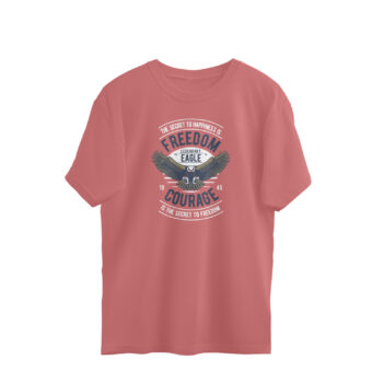 Men's Retro Freedom Courage Printed Oversized T-Shirt