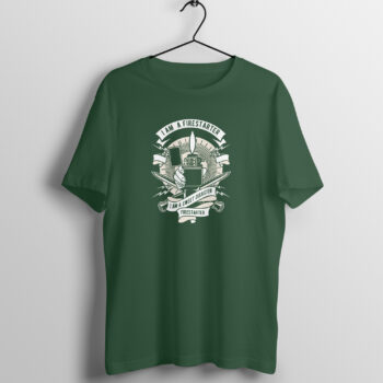 Men's Retro Fire Starter Printed Half Sleeve Round Neck T-Shirt
