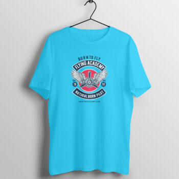 Men's Retro Flying Academy Printed Half Sleeve Round Neck T-Shirt