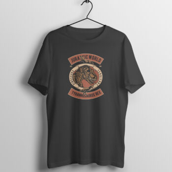Men's Retro Jurassic World Printed Half Sleeve Round Neck T-Shirt