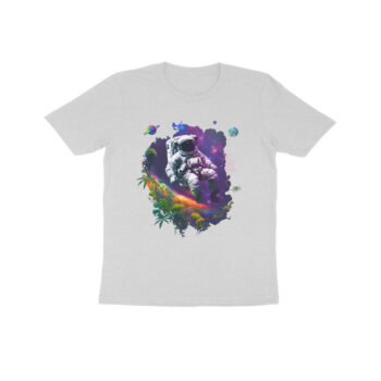 Kid's Space man Printed Half Sleeve Round Neck T-Shirt