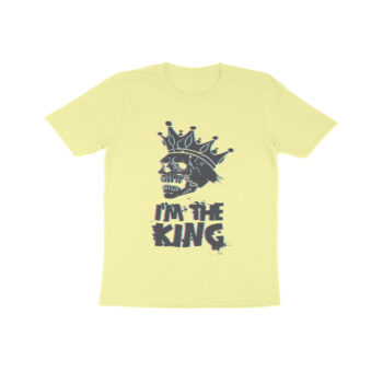 Kid's I'm The King Printed Half Sleeve Round Neck T-Shirt