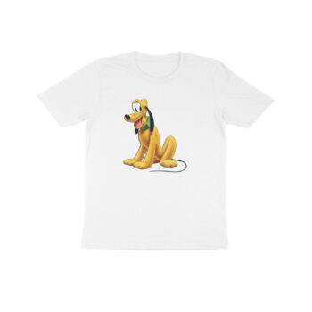 Kid's Cartoon Pluto Mickey Mouse Printed Half Sleeve Round Neck T-Shirt