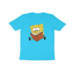 Kid's Cartoon Cheese Printed Half Sleeve Round Neck T-Shirt