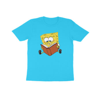 Kid's Cartoon Cheese Printed Half Sleeve Round Neck T-Shirt