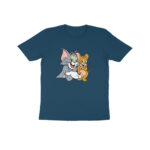 Kid's Cartoon Tom & Jerry Printed Half Sleeve Round Neck T-Shirt