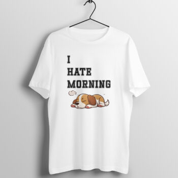 Men's I Hate Morning Printed Half Sleeve Round Neck T-Shirt