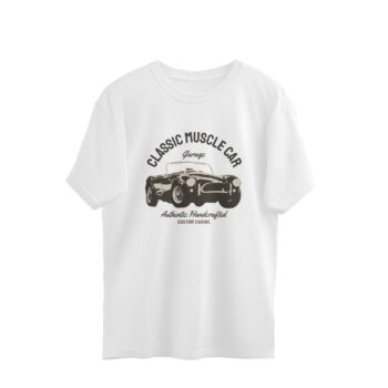 Men's Classic Authentic Muscle Cars Printed Oversized T-Shirt
