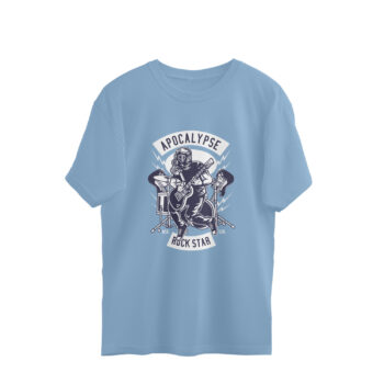 Men's Retro Apocalypse Rock Star  Printed Oversized T-shirt