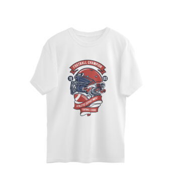 Men’s Sports 1990 American Football Printed Oversized T-shirt