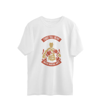 Men’s Sports Fight Till Dead Printed Oversized T-shirt