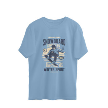 Men’s Sports Snow Board Printed Oversized T-shirt