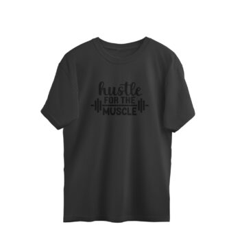 Men’s Fitness Hustle For The Muscle Printed Oversized T-Shirt