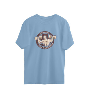 Men’s Fitness Local Gym Printed Oversized T-Shirt
