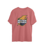 Men’s Fitness No Pain No Gain Printed Oversized T-Shirt