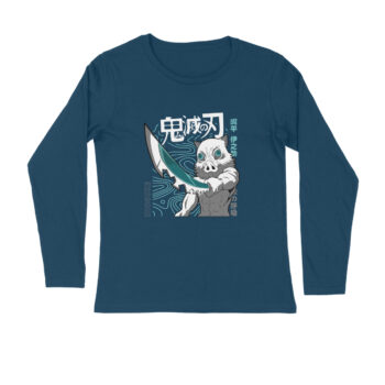 Anime Inosuke Demon Slayer Printed Full Sleeve T-shirt For Men