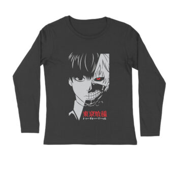 Anime Ken Kaneki Printed Full Sleeve T-shirt For Men