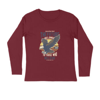 Men’s Retro Believe Printed Full Sleeve T-shirt For Men