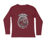 Men’s Retro Steam Power Printed Full Sleeve T-shirt For Men