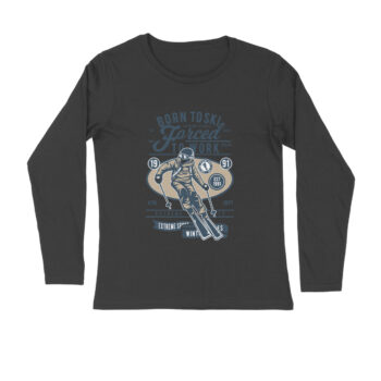 Men’s Sports Born To Ski Full Sleeve T-shirt