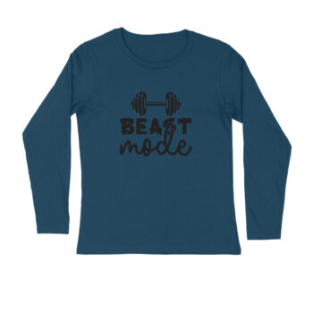 Men’s Fitness Beast Mode Printed Full Sleeve T-shirt