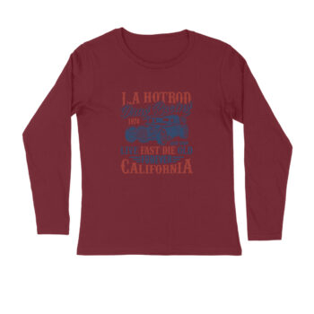 Men’s 1974 LA Hot Rod Cars Printed Full Sleeve T-shirt