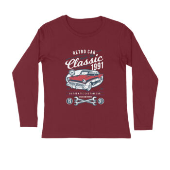 Men’s Classic 1991 Cars Printed Full Sleeve T-shirt