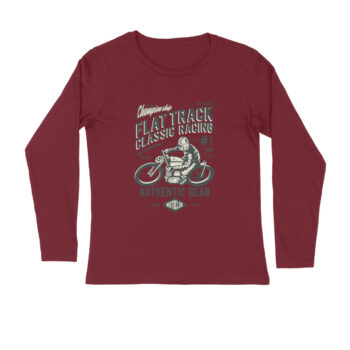 Men’s Flat Track Bikes Printed Full Sleeve T-shirt