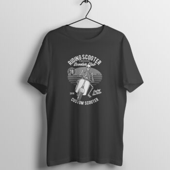 Men’s Skull Scooter Bikes Printed Half Sleeve T-shirt