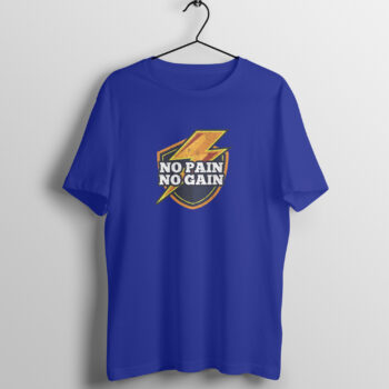 Men’s Fitness No Pain No Gain Printed Half Sleeve T-shirt