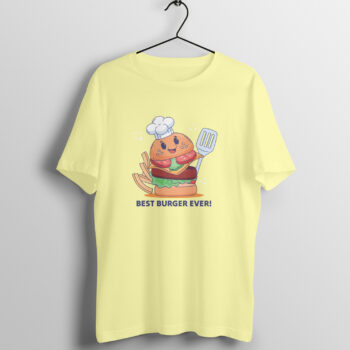 Men’s Foodie Best Burger Printed Half Sleeve Round Neck T-Shirt