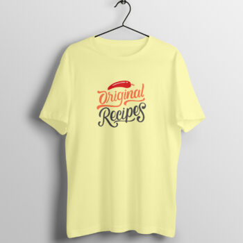 Men’s Foodie Original Recipes Printed Half Sleeve Round Neck T-Shirt
